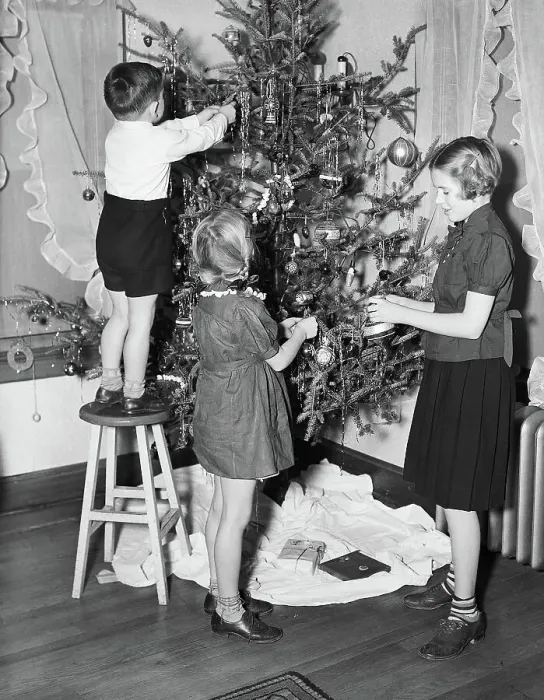Framed Print : Children Decorating a Christmas Tree Framed Print : Children Decorating a Christmas Tree