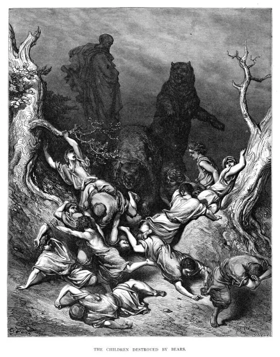Framed Print : The children destroyed by bears engraving 1870 Framed Print : The children destroyed by bears engraving 1870
