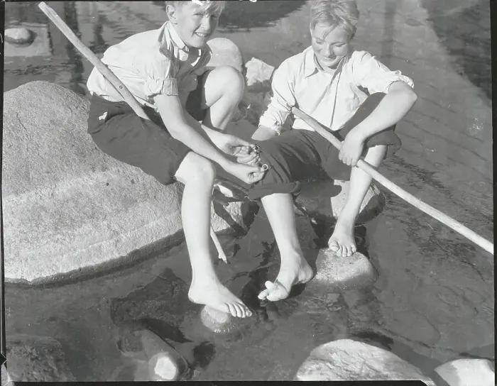 Framed Print : Children Discovering Wedding Bands in River Framed Print : Children Discovering Wedding Bands in River