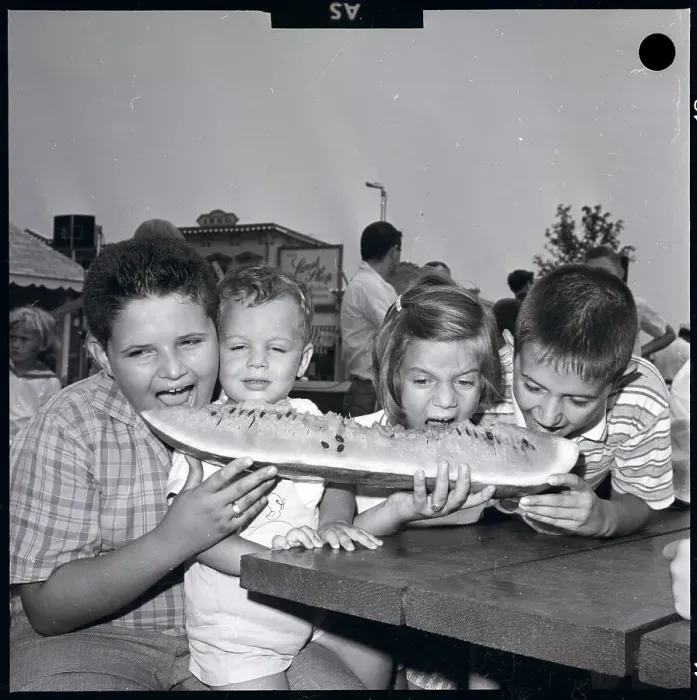 Framed Print : Children Eating Watermelon Framed Print : Children Eating Watermelon