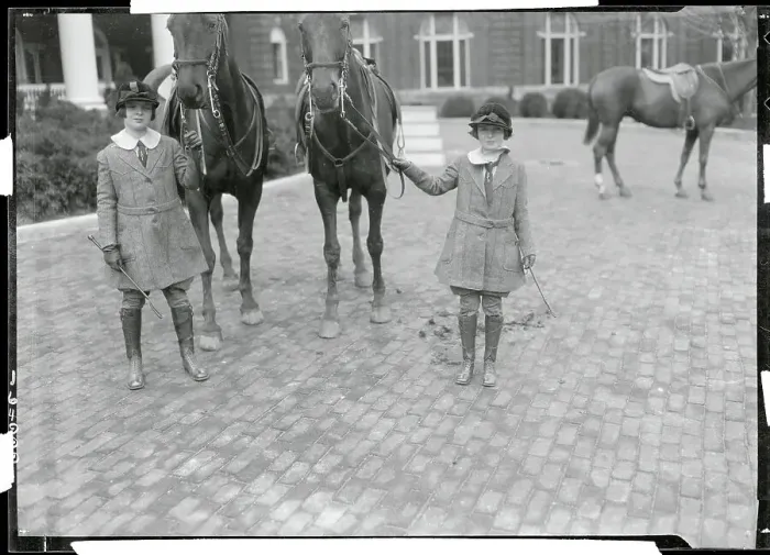 Framed Print : Two Children with Their Horses Framed Print : Two Children with Their Horses