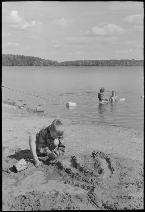 Framed Print : Children at Lake Framed Print : Children at Lake