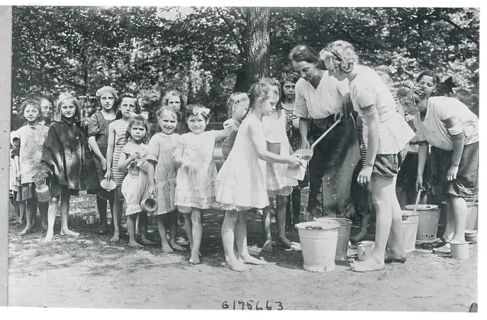 Framed Print : Children Lining Up for Lunch Framed Print : Children Lining Up for Lunch