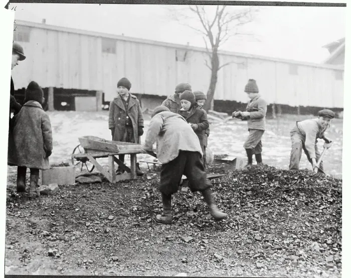 Framed Print : Children Looking for Lumps of Coal Framed Print : Children Looking for Lumps of Coal