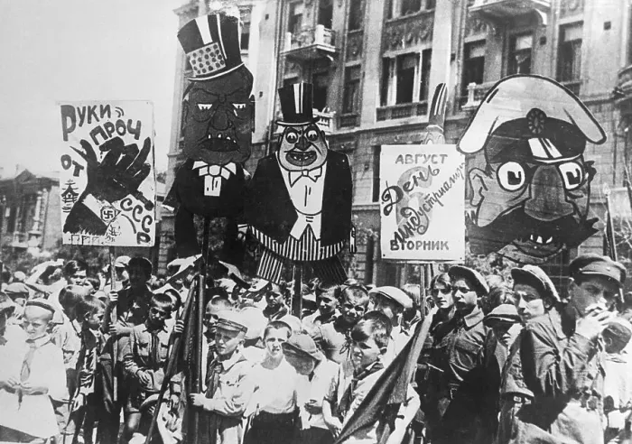 Framed Print : Children Marching in Propaganda Parade