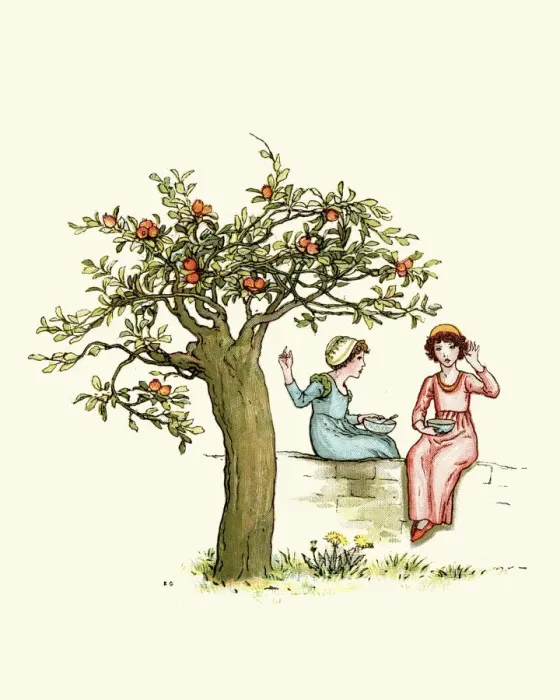 Framed Print : Two children under the orange tree Framed Print : Two children under the orange tree
