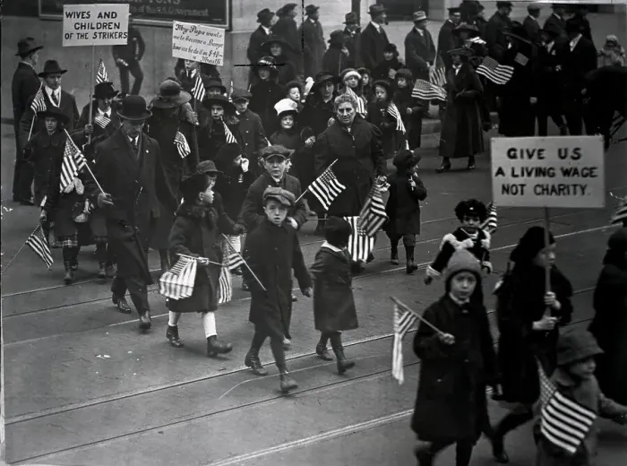 Framed Print : Children Parade for Striking Waiters Framed Print : Children Parade for Striking Waiters