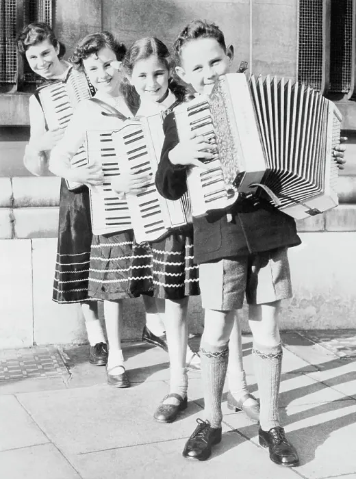 Framed Print : Children Playing Accordions