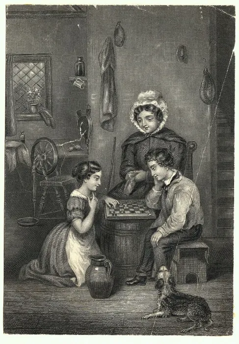 Framed Print : Children Playing Checkers Framed Print : Children Playing Checkers