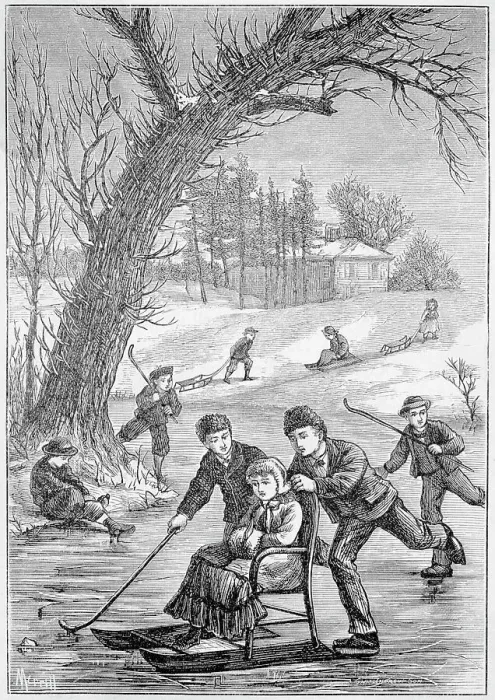 Framed Print : Children Playing On Ice On Winter Day Framed Print : Children Playing On Ice On Winter Day