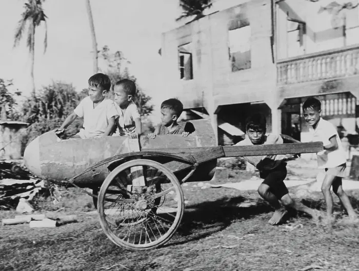 Framed Print : Children Playing In Japanese Plane Framed Print : Children Playing In Japanese Plane