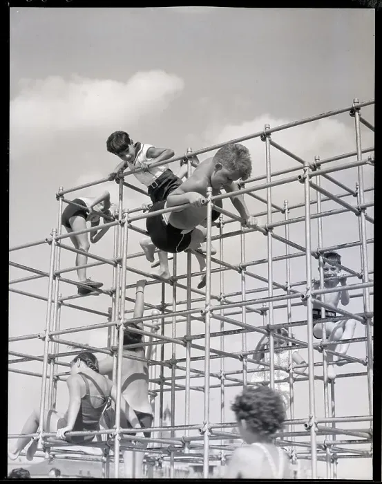 Framed Print : Children Playing on Jungle Gym Framed Print : Children Playing on Jungle Gym