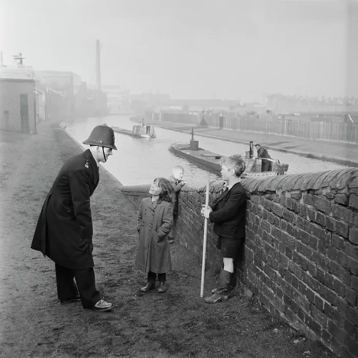 Framed Print : Children And Policeman Framed Print : Children And Policeman