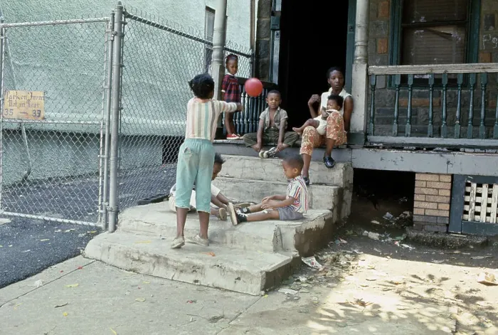 Framed Print : Children On Porch In Newark