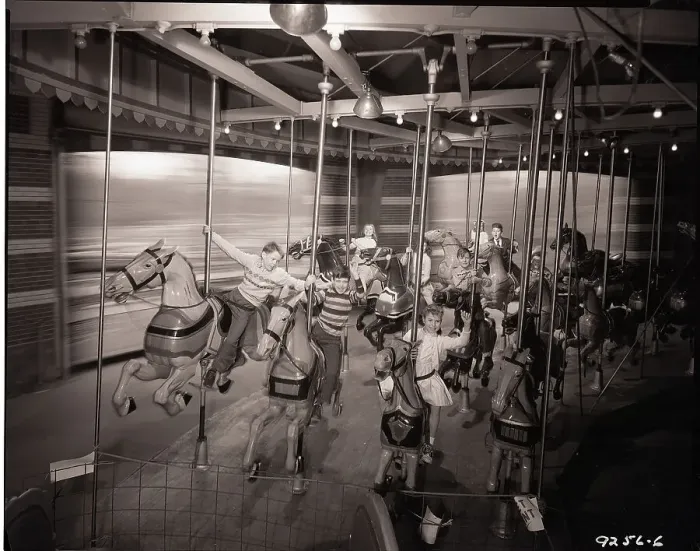 Framed Print : Children Riding Carousel Horses Framed Print : Children Riding Carousel Horses