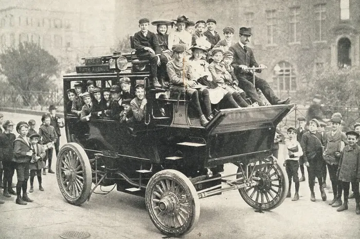 Framed Print : Children Riding in Omnibus Framed Print : Children Riding in Omnibus