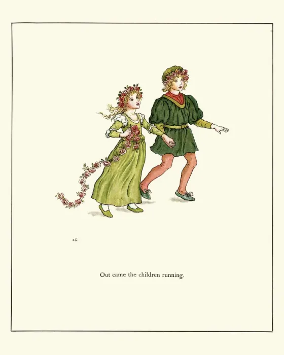 Framed Print : Children rushing to hear the music of the pied piper