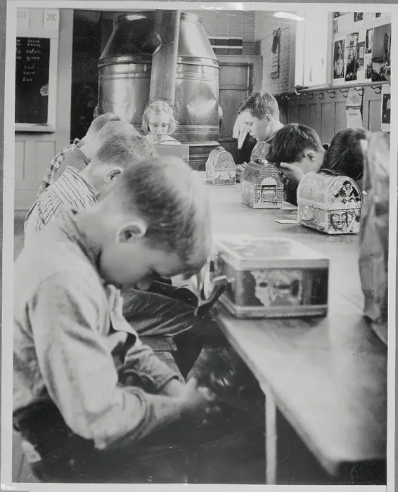 Framed Print : Children in Schoolhouse