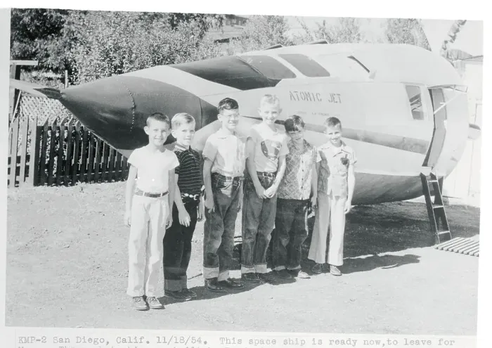 Framed Print : Children Standing Next to Their Rocket Ship Framed Print : Children Standing Next to Their Rocket Ship
