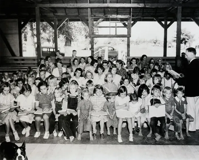 Framed Print : Children In Sunday School Singing Framed Print : Children In Sunday School Singing