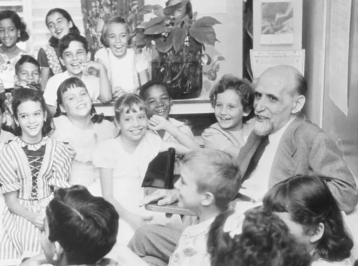 Framed Print : Children Surrounding Juan Ramon Jimenez