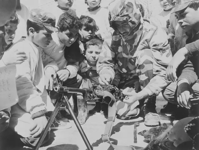 Framed Print : Children Taught to Disassemble Machine Gun Framed Print : Children Taught to Disassemble Machine Gun