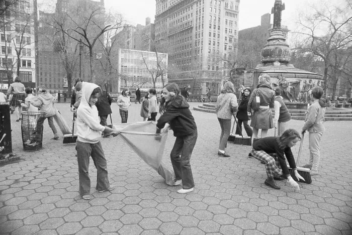 Framed Print : Children @ Union Square Cleaning;Earth D Framed Print : Children @ Union Square Cleaning;Earth D