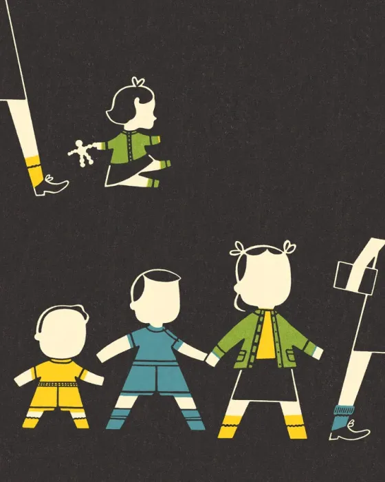 Framed Print : Children Walking