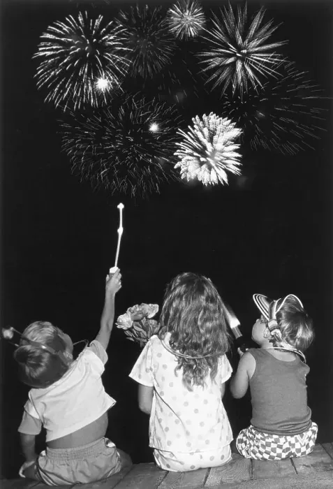 Framed Print : Children Watching Fireworks Display Framed Print : Children Watching Fireworks Display