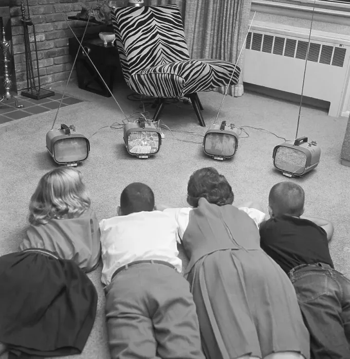 Framed Print : Children Watching Televsion Framed Print : Children Watching Televsion