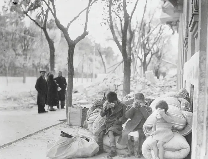 Framed Print : Children Weeping After Bombing Framed Print : Children Weeping After Bombing
