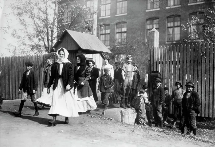 Framed Print : Children Workers Leaving Cotton Mill Framed Print : Children Workers Leaving Cotton Mill