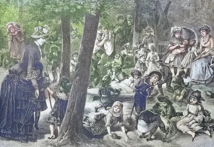 Framed Print : Childrens playground in the Tiergarten in Berlin, Germany, Historic, digitally restored reproduction from a 19th century original Framed Print : Childrens playground in the Tiergarten in Berlin, Germany, Historic, digitally restored reproduction from a 19th century original