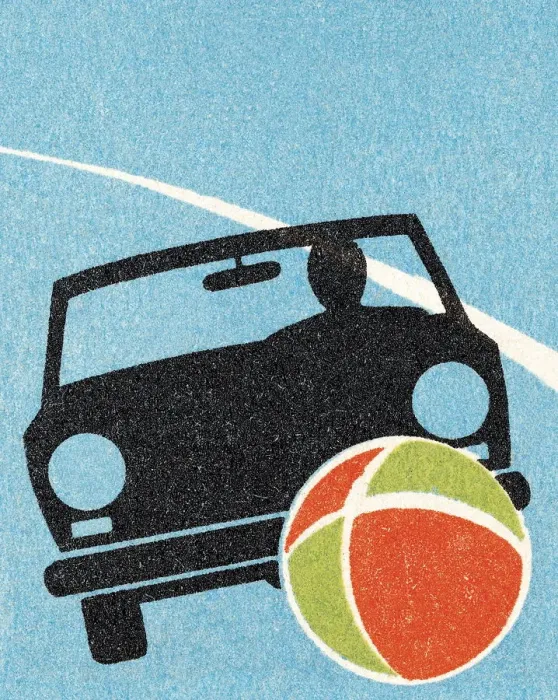 Framed Print : Childs ball goes under car Framed Print : Childs ball goes under car