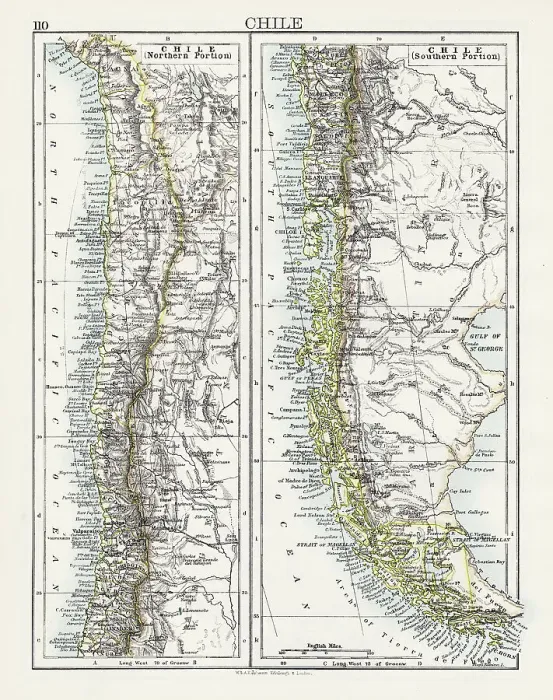Framed Print : Chile map 1897 Framed Print : Chile map 1897