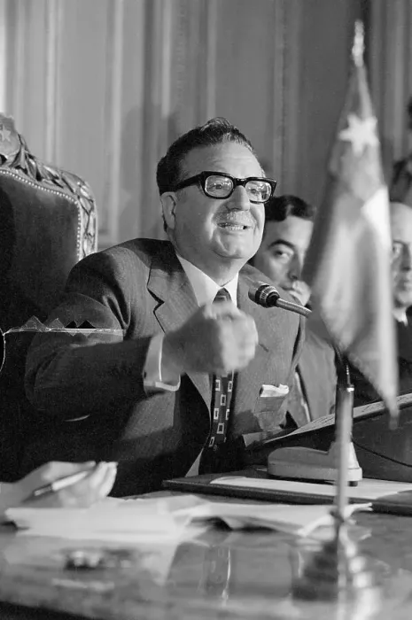 Framed Print : Chilean President Salvador Allende Speaks at Press Conference Framed Print : Chilean President Salvador Allende Speaks at Press Conference