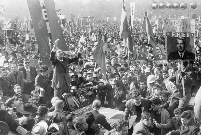 Framed Print : Chilean Presidential Candidate Marching