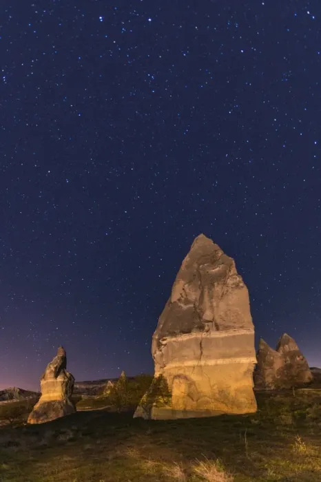 Framed Print : Chimney rocks of Goreme at night with stars Framed Print : Chimney rocks of Goreme at night with stars