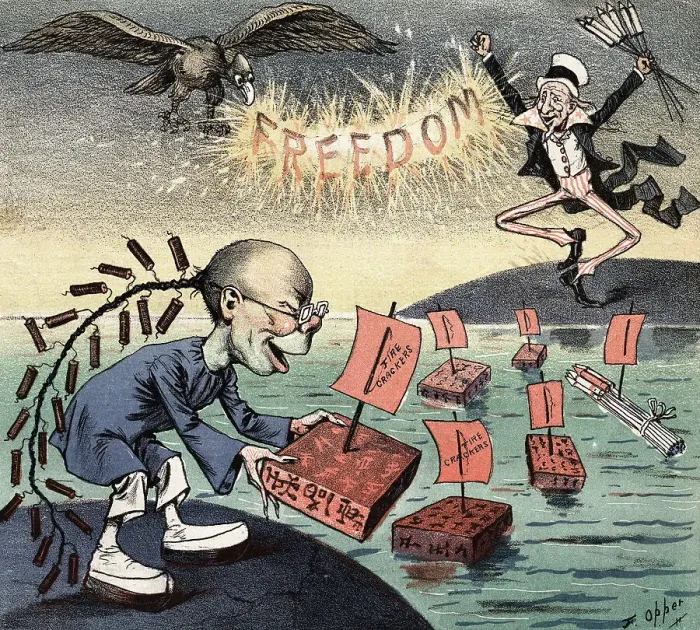 Framed Print : China And The Us Celebrating The 4Th Framed Print : China And The Us Celebrating The 4Th