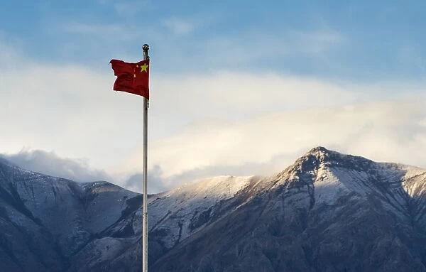 China flag in Tibetan land