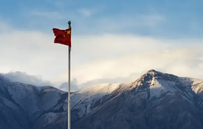 Framed Print : China flag in Tibetan land Framed Print : China flag in Tibetan land