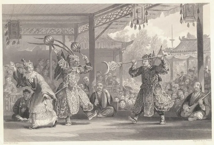 Framed Print : Chinese Actors Performing Framed Print : Chinese Actors Performing