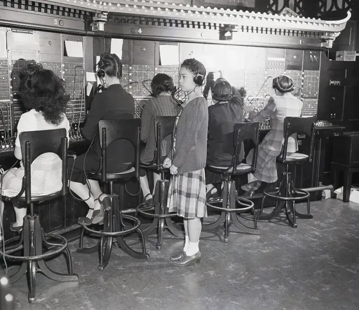 Framed Print : Chinese American Women Working Telephone Switchboards Framed Print : Chinese American Women Working Telephone Switchboards