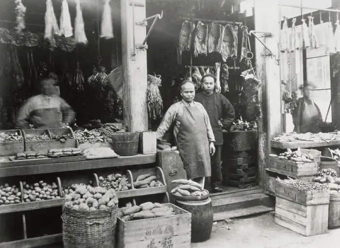 Framed Print : Chinese Butcher & Grocery Store Framed Print : Chinese Butcher & Grocery Store