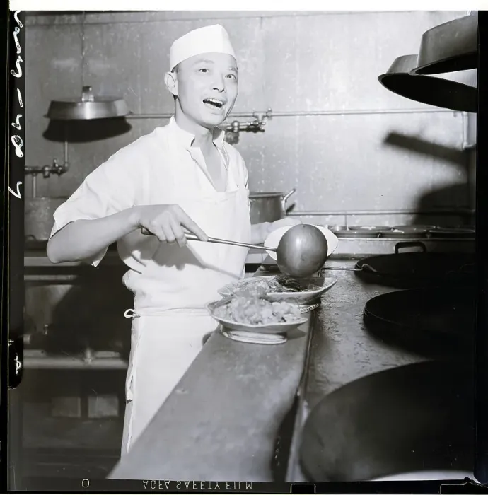 Framed Print : Chinese Chef Cooking With Wok / Skillet Framed Print : Chinese Chef Cooking With Wok / Skillet