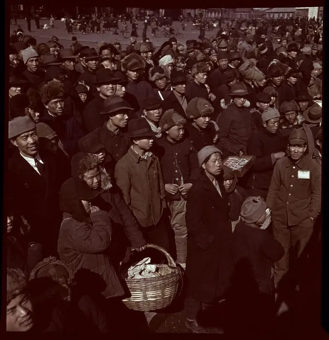 Framed Print : Chinese Crowd Gathering at Ceremony