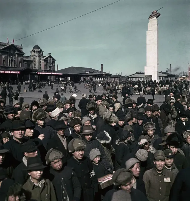 Framed Print : Chinese Crowd Gathering at Ceremony