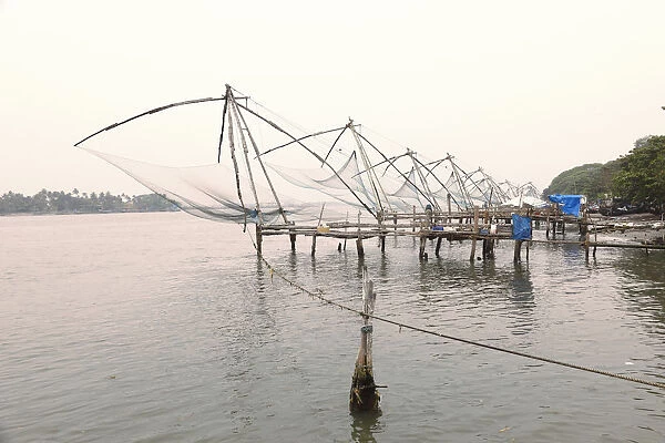 Chinese fishing nets, Kochi, Fort Cochin, Kerala, South India, South Asia