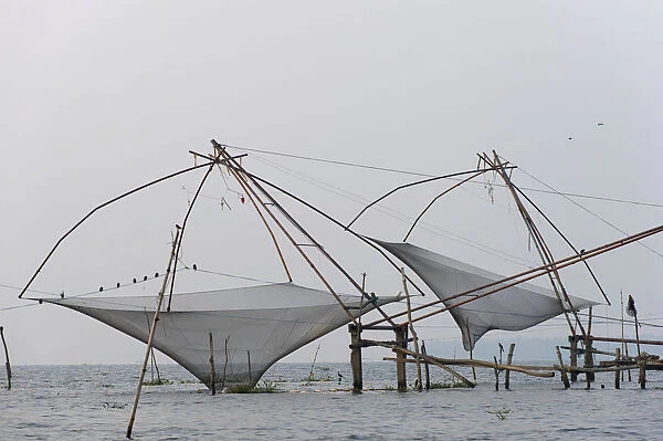 Chinese fishing nets, Vembanad lake, Kerala, India