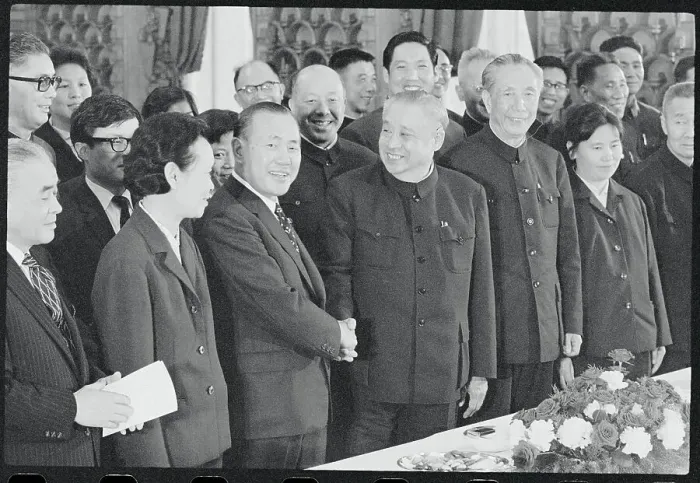 Framed Print : Chinese and Japanese Leaders Shaking Hands Framed Print : Chinese and Japanese Leaders Shaking Hands